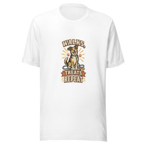 Walks, Treats, Repeat Unisex Dog Lover T-Shirt